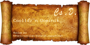 Csollán Dominik névjegykártya